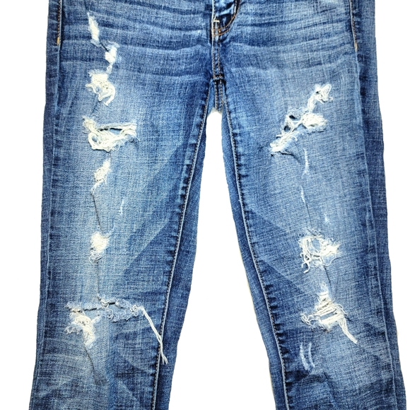 🎉 LAST CHANCE! 🎉 American Eagle Distressed Super Stretch Jeggings Size 4 Short - Picture 7 of 9
